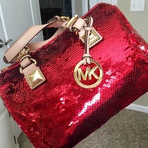 Red sequin Michael kors purse great condition